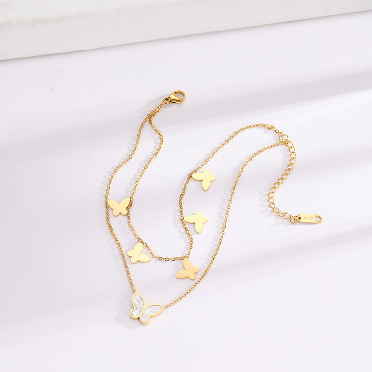 White Shell Butterfly Anklet